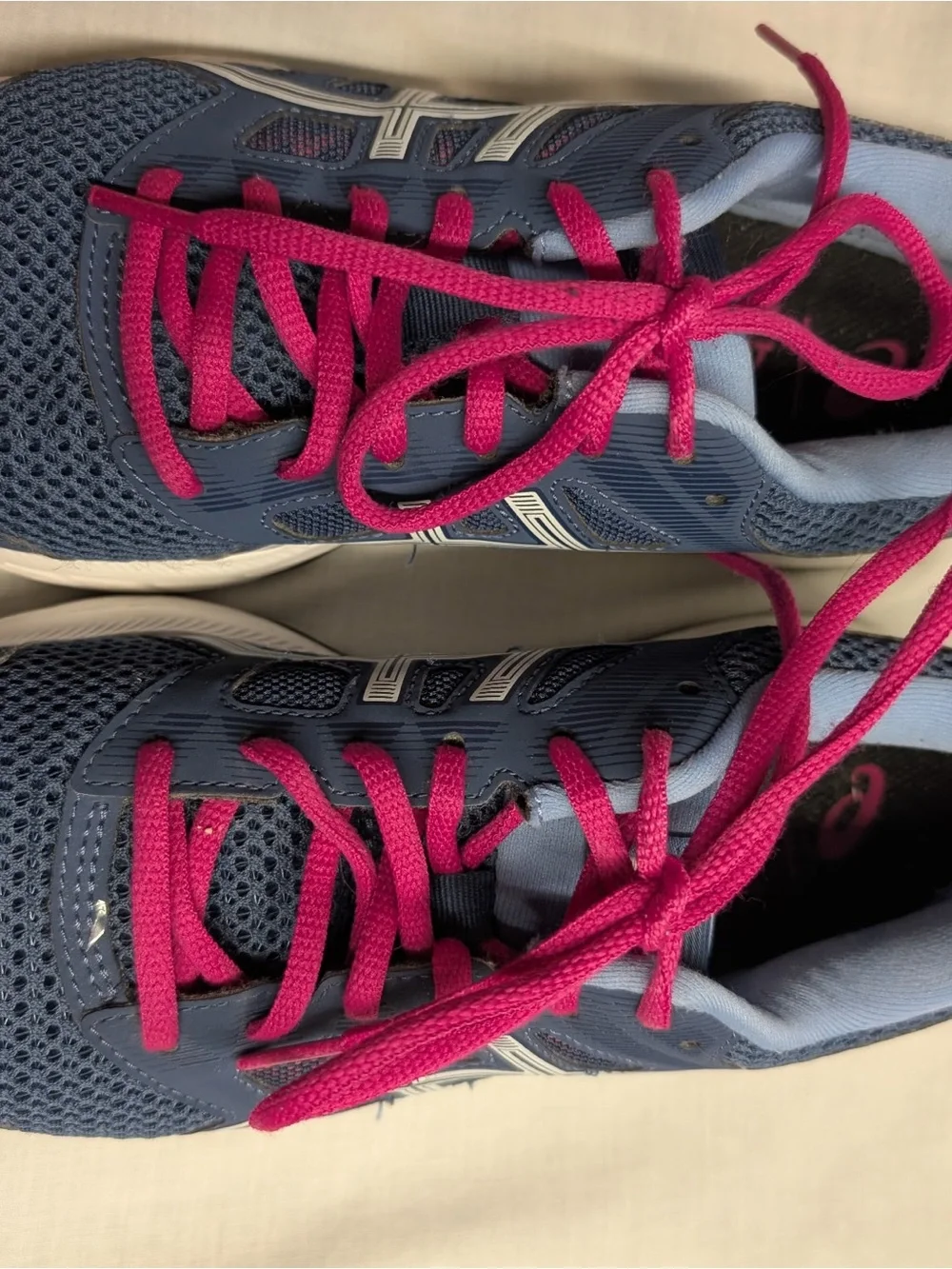 Asics Women’s Athletic Shoes in Blue with Pink Laces